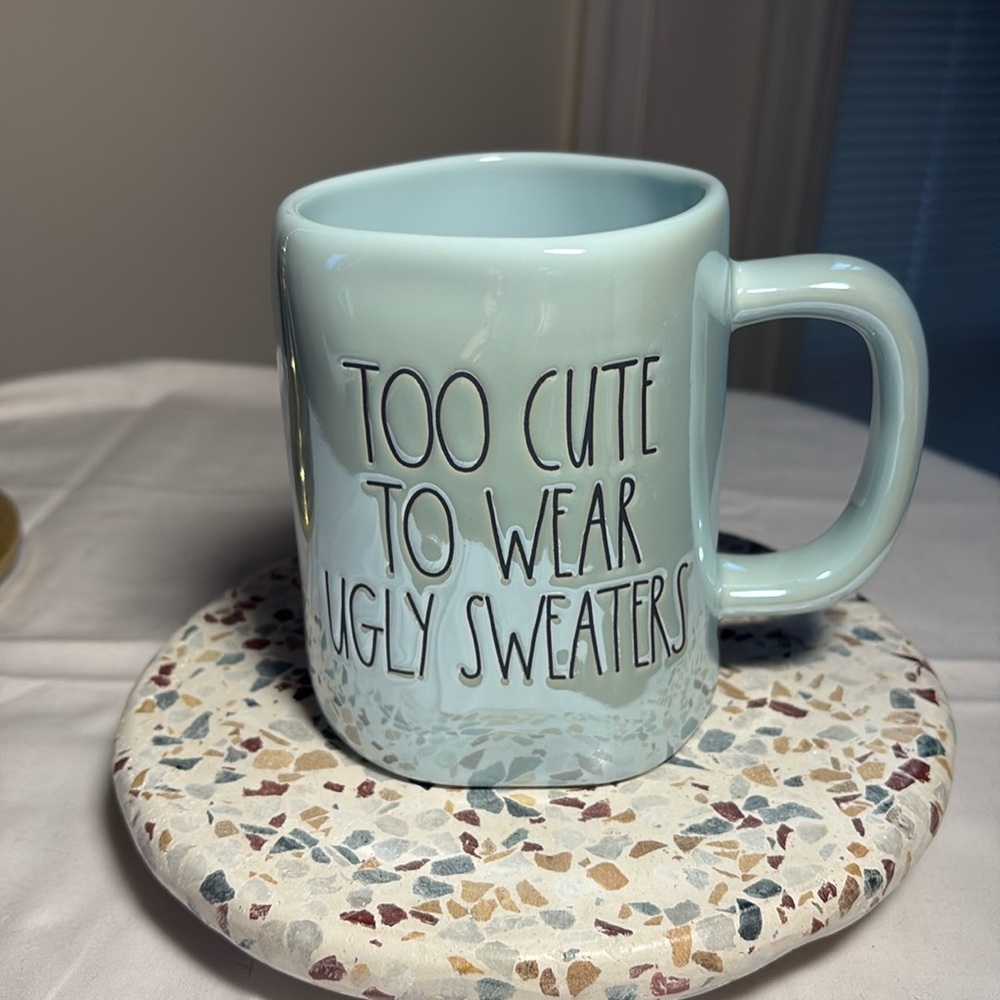 Rae Dunn Too Cute To Wear Ugly Sweaters coffee/tea/cocoa mug